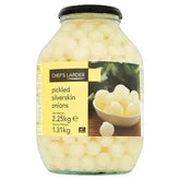 Chef's Larder Pickled Silverskin Onions 2.25kg (Drained Weight 1.31kg)  Adomoo